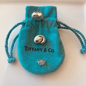 Tiffany - Sterling Silver Bean Stud Earrings